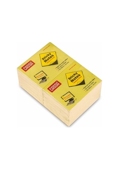 Cassa Jt-03 76 X 76 Mm Sarı Yapışkanlı Not Kağıdı - 60'lı Koli 6.000 Yaprak