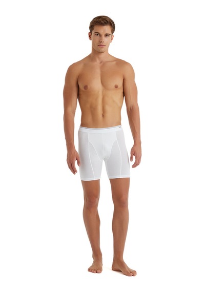 Blackspade 9216 Uzun Erkek Boxer-Beyaz