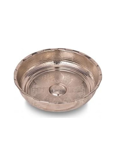 Turna Bakır Kurnacı Hamam Tası 18 CM Makine İşleme Nikel Turna40 Gümüş