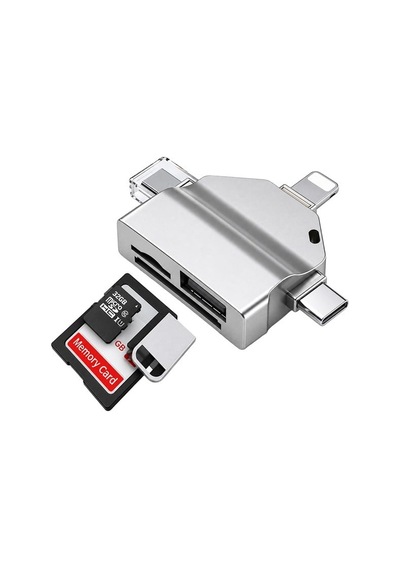 Powermaster Pm-39093 Usb A Usb C Lightning 3'ü 1 Arada Sd Microsd Otg Kart Okuyucu