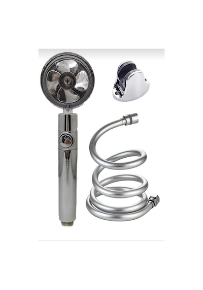 Turbo Pervaneli Star Stop Tuşlu Pvc Duş Hortumu Mafsal Duş Takımı Krom Turbo Pervaneli Star Stop Tuşlu Pvc Duş Hortumu Mafsal Duş Takımı Krom