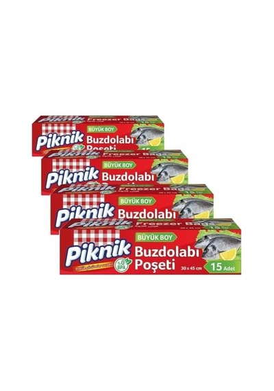 Piknik Buzdolabı Poşeti Büyük 15'li 4 Paketi