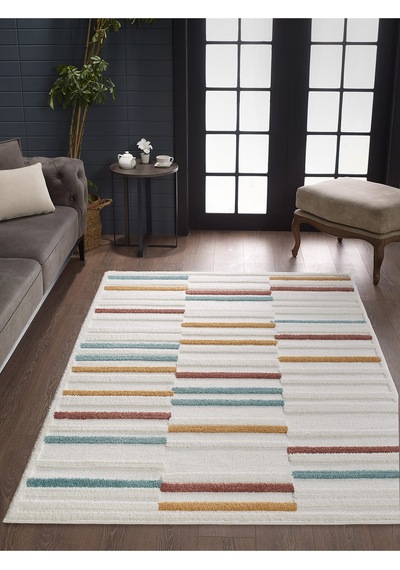 Mariesse Home Elit Bukleli Multi Renkler Yumuşak Koridor Kesme Yolluk Dokuma Makine Halısı Çok Renkli