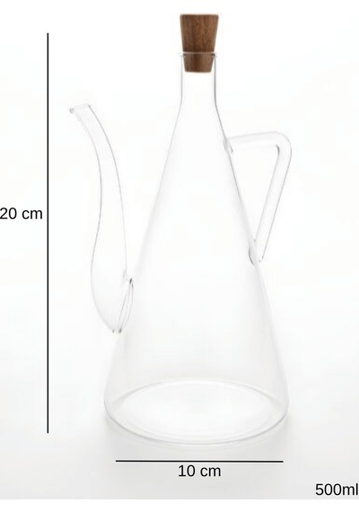 Premium Cam Yağdanlık 500 Ml Damlatmaz Zeytinyağı Şişesi Şeffaf