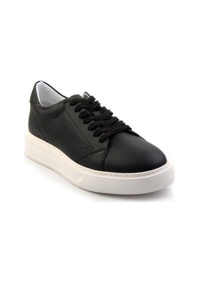 Bambi Siyah Leather Erkek Sneaker E01589521603 Siyah