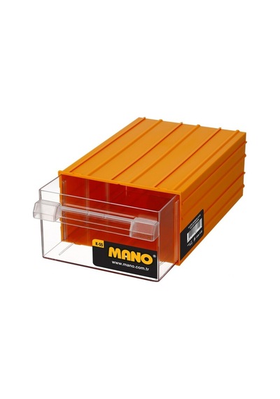 Mano K-55 Plastik Çekmeceli Kutu - Sarı, 212 X 302 X 126mm - 12 Adet 1 Koli Çok Renkli