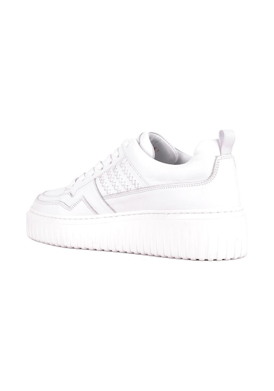 Shoetyle - Beyaz Hakiki Deri Bağcıklı Erkek Sneaker 115-k502-1331 Beyaz