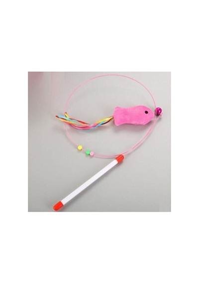 Balıklı Kedi Oyun Oltası Püsküllü 90 Cm Çıngırak Zilli Balıklı Oyun Oltası 90 Cm Çok Renkli - 874008684