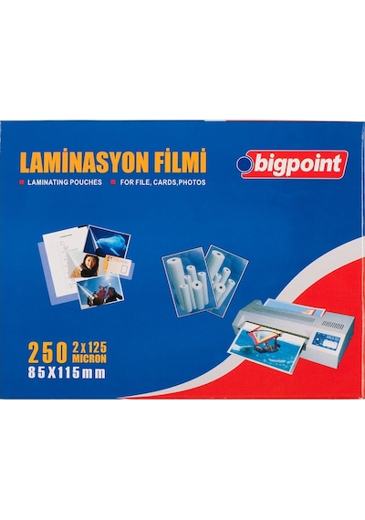 Bigpoint Laminasyon Filmi 85x115mm 125 Mikron 100'lü Kutu