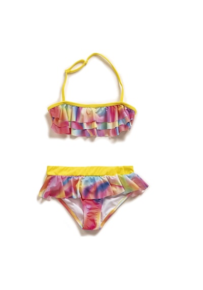 Endeep Kız Çocuk Volanlı Desenli Bikini Takımı-pembe Pembe