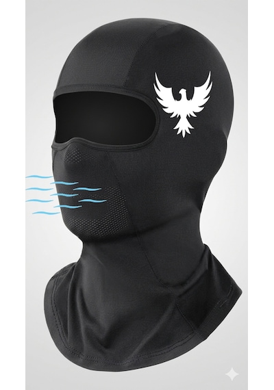 Flex Premium Reflektörlü Siyah Kar Maskesi Model 26 Balaklava Balaclava Motorsiklet Scooter Bisiklet Spor