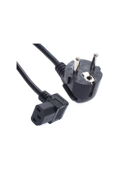 1.8 Metre C13 Power Kablo - 90 Derece L Uç Dik Açılı Güç Kablosu
