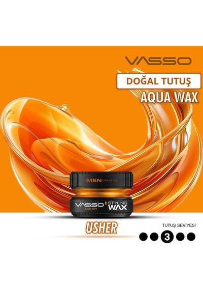 Parlaklık Kazandıran Wax Tüm Saç Tipleri Doğal Tutuş Ve Doğal Parlaklık Aqua Usher 150 Ml