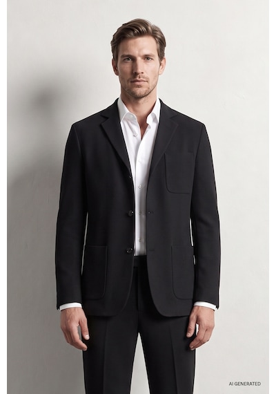 D'S Damat Ds Damat Comfort Siyah Gofre Desenli Takim Elbise 6hc05ort00601 001