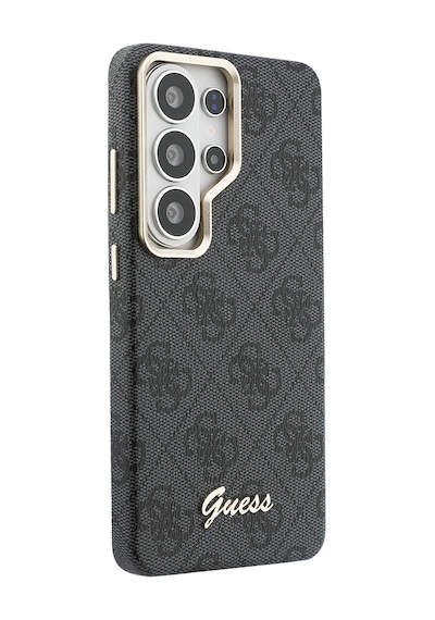 Galaxy Uyumlu S26 Ultra Kılıf Guess Lisanslı M-safe Uyumlu Script Yazı Logolu 4g Desenli Kapak Siyah Siyah