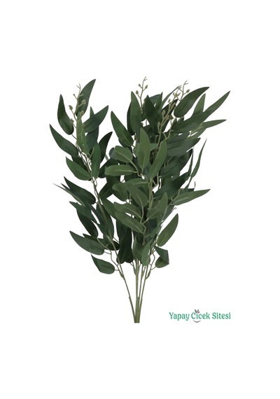 Yapay Çiçek Sitesi Yapay Zeytin Dalı 50 Cm Mat Yeşil