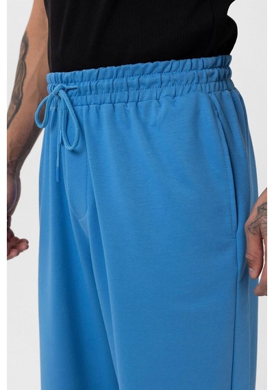 Paça Lastikli Basic Oversize Eşofman Takımı Mavi