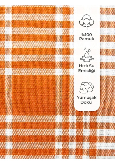 Tuable Pöti Kareli 7'li Kurulama Bezi, Beslenme Örtüsü, Servis Peçetesi, Mutfak Havlusu Renkli Set 45x70cm Renkli Genel