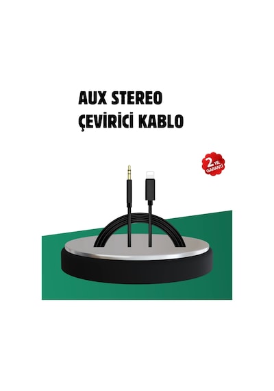 İphone Uyumlu Lightning - 3.5mm Aux Adaptör Kablo Stereo Ses Aktarım