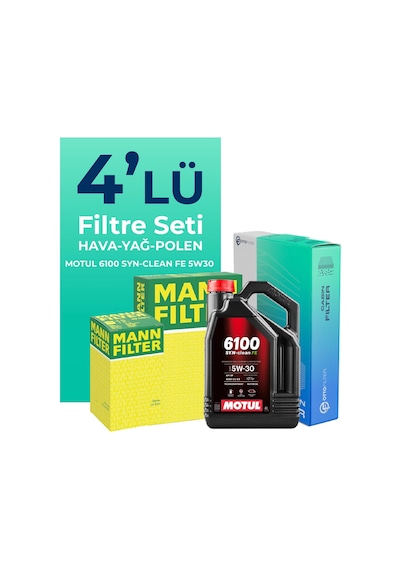 Mann Skoda Octavia 1.6 Fsi Filtre Bakım Seti Motul Motor Yağlı (2005-2009) 4 Lü