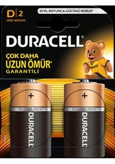 Pil Büyük Alkalin D2 Duracell 2Li