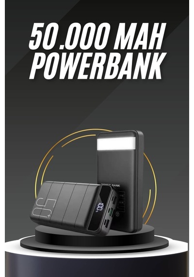 50.000 Mah Led Dijital Göstergeli Usb Çıkışı Powerbank Renk Renk
