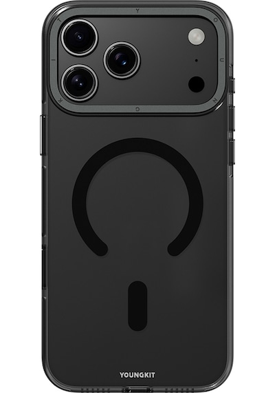 Apple Uyumlu iPhone 17 Pro Max Kılıf M-safe Özellikli Şeffaf Youngkit Crystal Shield Serisi Kapak Siyah Siyah