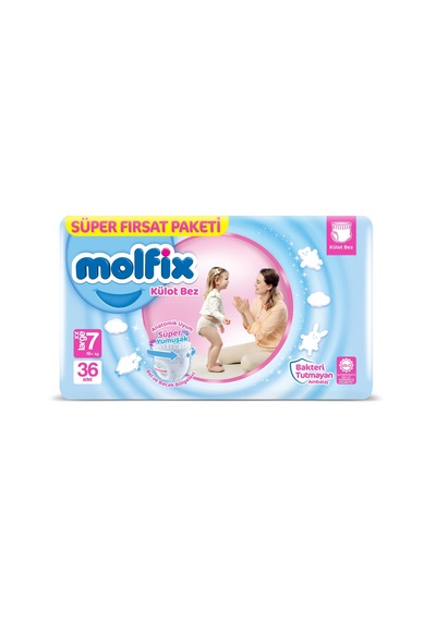Molfix Külot Bebek Bezi 7 Numara 2Xlarge Ekstra Süper Fırsat Paket 216 Adet 6'lı