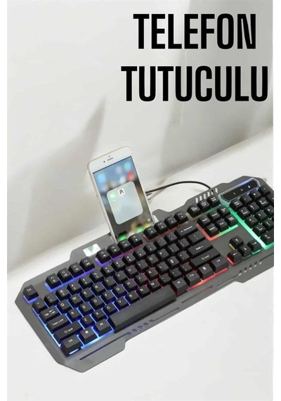 Oyuncu Klavyesi Q Klavye Rgb Işıklı Mouse li Mh-hs2356-1950