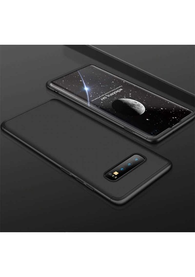 Galaxy S10 Kılıf Zore Ays Kapak Siyah-Kırmızı