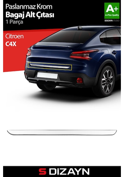 S-dizayn Citroen C4x Krom Bagaj Alt Çıtası 2022 Üzeri A+ Kalite