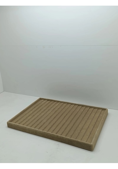 Madrid Model Süet Kumaş Sütlü Kahve Renk 34/24cm Kademeli Çekmece İçi Bileklik Tablası