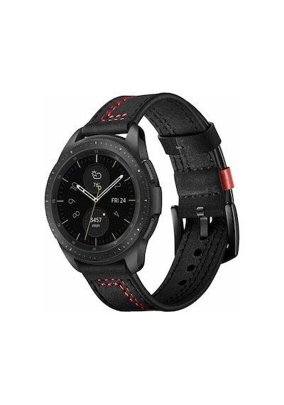 Gear S3 22mm Uyumlu Krd-19 Deri Mkst Kordon-siyah