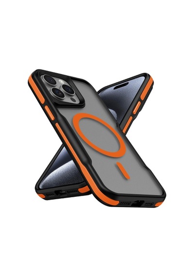 Lexroo İphone 15 Pro Mag Safe Şarj Özellikli Renkli Kenar Airbag Şeritli Lamer Kılıf - Turun