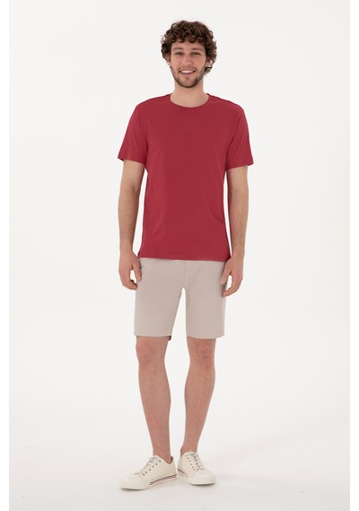 U.S. Polo Assn. Erkek Regular Fit Bisiklet Yaka Vişne Tişört 50300268-VR223