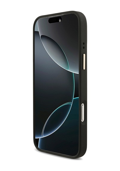 Apple iPhone Uyumlu 18 Pro Max  Kılıf Guess  Lisanslı 4g Büyük Metal Logolu Kalın Askılı Kapak Siyah