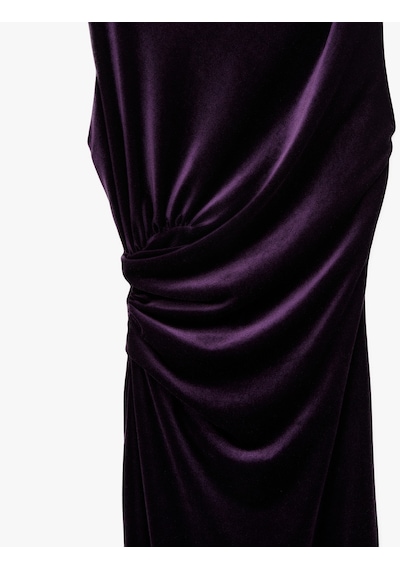 Koton Dik Yaka Slim Fit Kolsuz Drapeli Yırtmaç Detaylı Uzun Bodycon Kadife Elbise Mor 6wak80091uk Koton Dik Yaka Slim Fit Kolsuz Drapeli Yırtmaç Detaylı Uzun Bodycon Kadife Elbise Mor 6wak80091uk