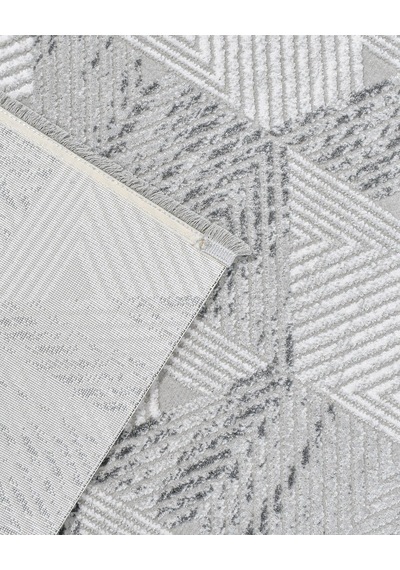 Bespoky Phoenix Geometrik Modern Salon Halısı Makine Dokuma Gri