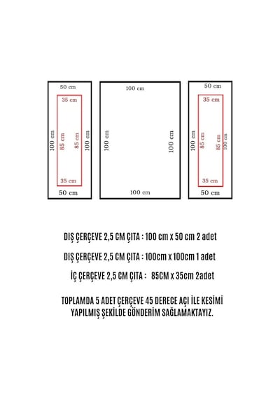 Decozza Montaja Hazır 2,5 Cm Boyanabilir Duvar Çıtası (527851646)