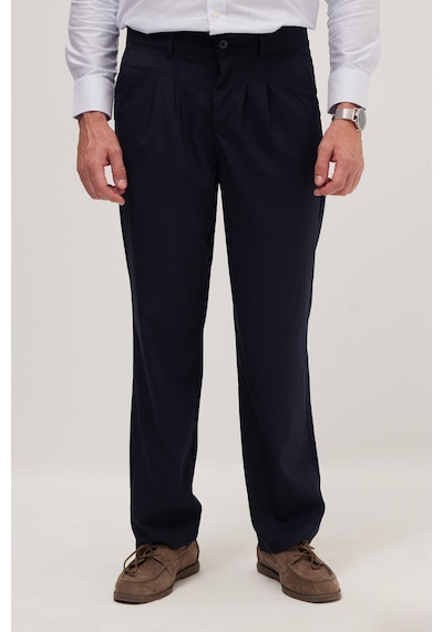 Tudors Erkek Regular Fit Klasik Kesim Normal Bel Geniş Paça Lacivert Pantolon-40340 Lacivert