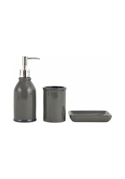 Karaca Home Plain Banyo Seti 3 Parça Gri