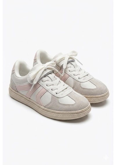 Fort Cool Berry Anatomik Rahat Cırtlı Sneaker Kız Çocuk Ayakkabı Beyaz-pudra