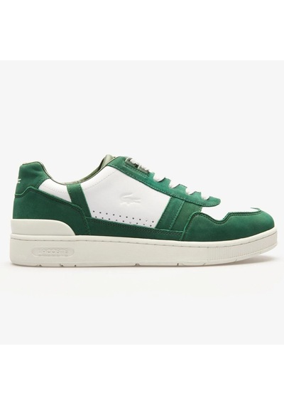 Lacoste T-clip Leather Mens Sneaker Hakiki Deri Günlük Spor Ayakkabı Beyaz Yeşil Beyaz