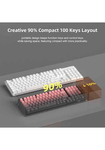 Magegee Light100 Hot-swappable Kablosuz Win/mac Uyumlu Custom Klavye Hall Effect Magegee Light100 Hot-swappable Kablosuz Win/mac Uyumlu Custom Klavye Hall Effect