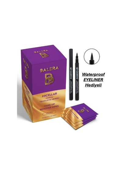 Micellar Makyaj Temizleme Mendili 30 Adet - Waterproof Eyeliner Hediyeli