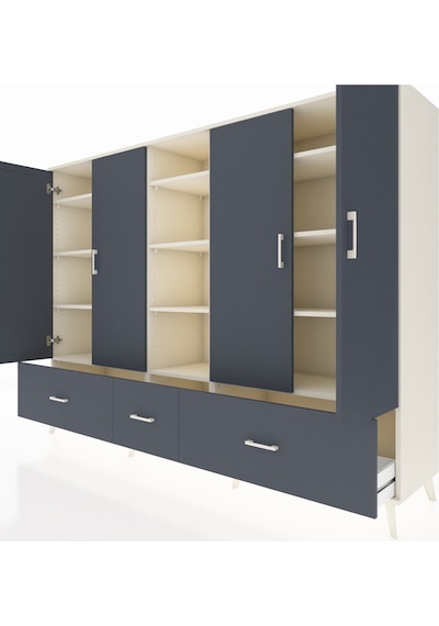 Hyperion Dolap 12 Raflı 3 Çekmeceli 4 Kapaklı 220x44x163 Aytaşı-a Aytaşı-antrasit Hyperion Dolap 12 Raflı 3 Çekmeceli 4 Kapaklı 220x44x163 Aytaşı-a Aytaşı-antrasit