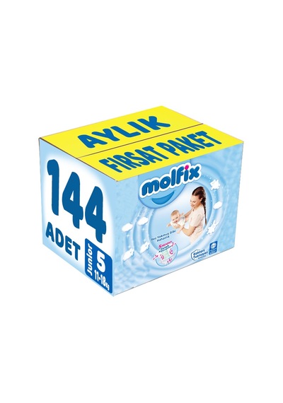 Molfix Bebek Bezi 5 Numara Junior Aylık Fırsat 144 Adet