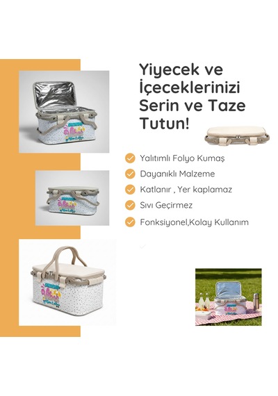 20 Lt Piknik Sepeti 1113 Picnic Bag -415 Karışık/Çok Renkli