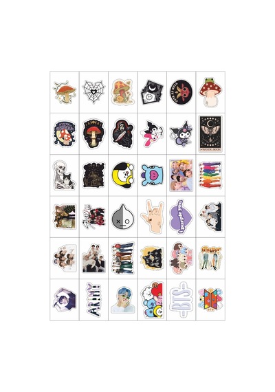 Kpop Ve Karışık Fügürler 36 Adet Sticker Seti Diğer