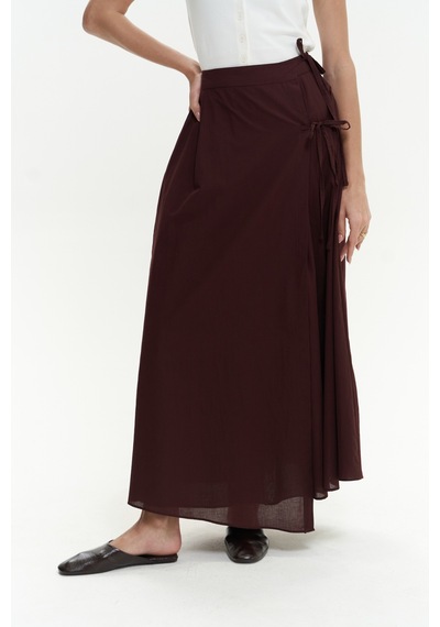 Mai Collection Mai Studios Co. Aida İp Detay Pileli Bordo Etek Bordo